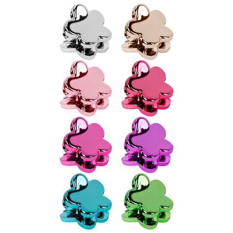 Крабы для волос НАБОР 8 шт., 1 см, зеркальный, MONTE VITA (МОНТЕ ВИТА), 457030