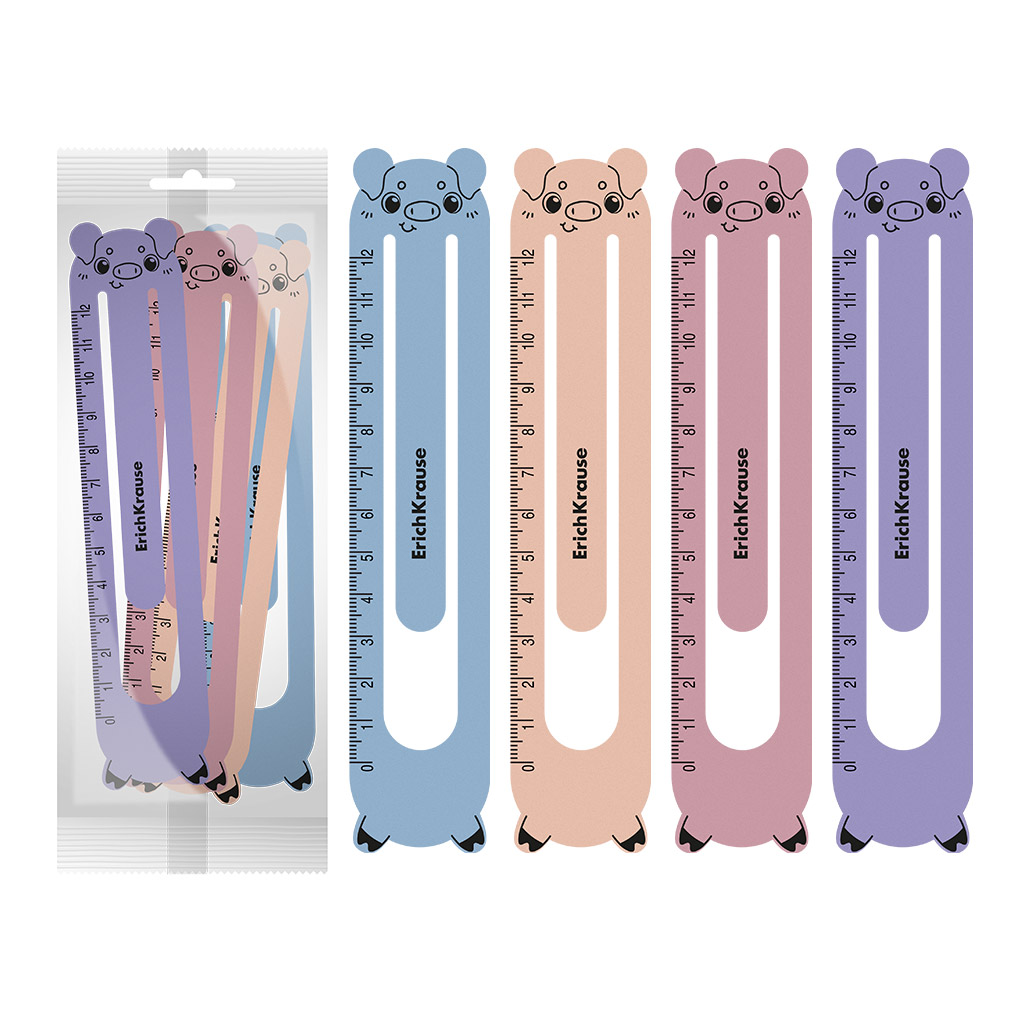 Набор из 4 закладок пластиковых ErichKrause Soft Manga, фигурные, ассорти (12 Набор из 4 закладок пластиковых ErichKrause Soft Manga, фигурные, ассорти (12