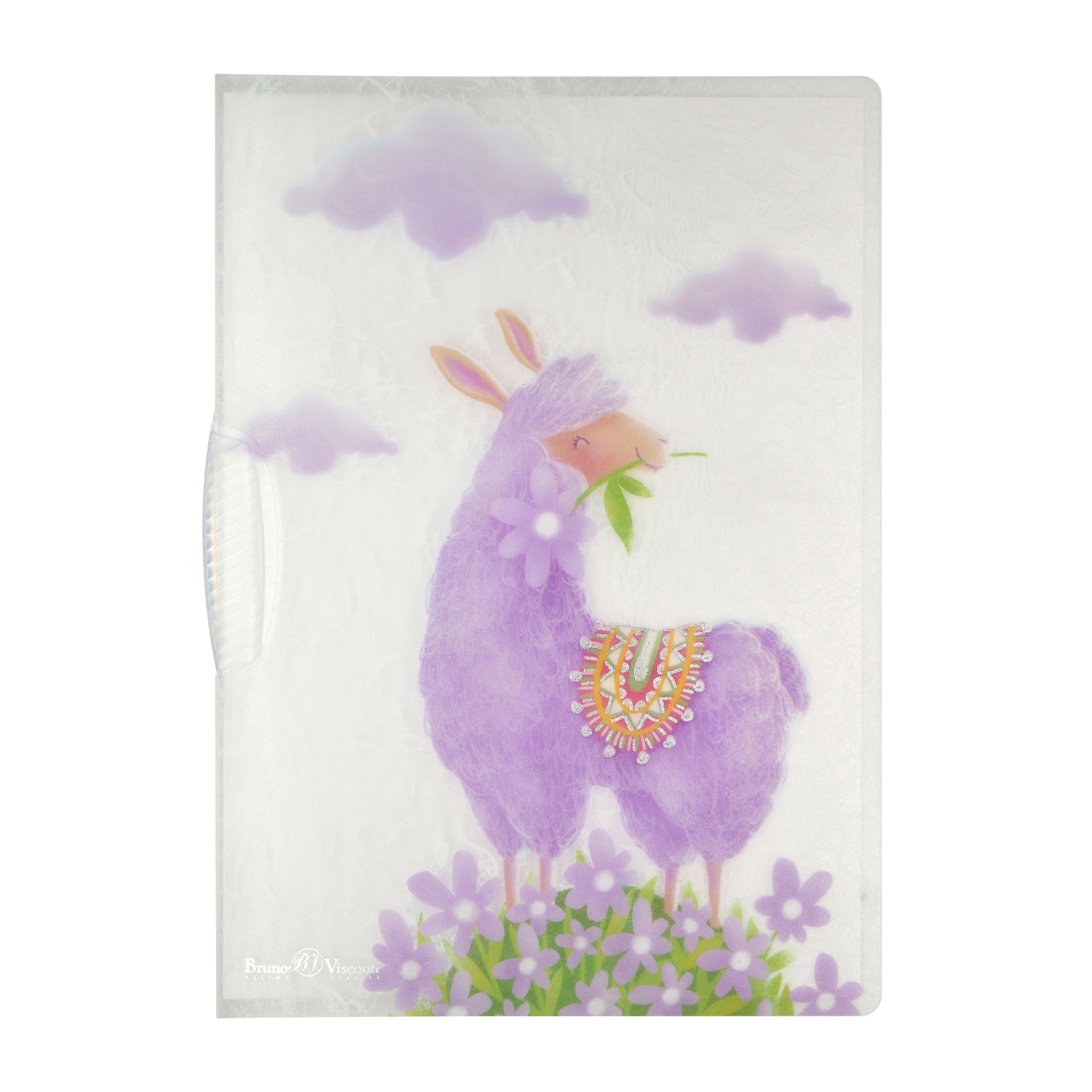 ПАПКА ФАЙЛ С ПЛАСТИКОВЫМ КЛИПОМ "ЛАВАНДОВЫЕ ЛАМЫ", А4, 2 ВИДА