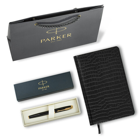Ручка перьевая PARKER "IM Core Black Lacquer GT", ежедневник А5 Ручка перьевая PARKER "IM Core Black Lacquer GT", ежедневник А5