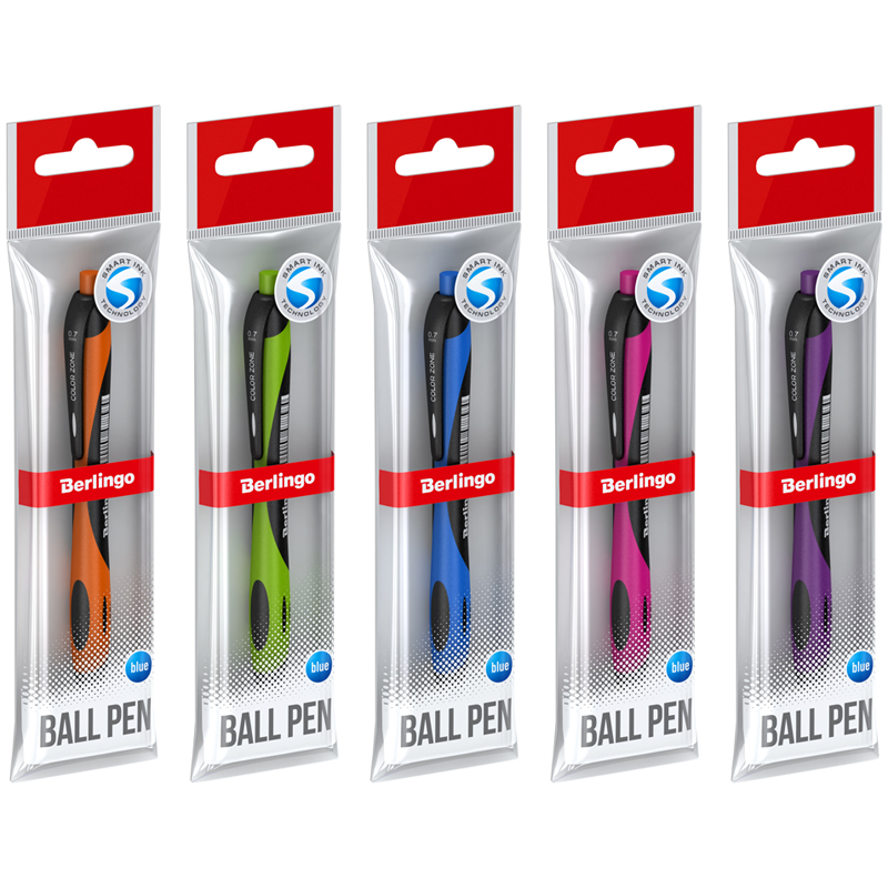Ручка шариковая автоматическая Berlingo "Color Zone" 0,7мм, синяя, Ручка шариковая автоматическая Berlingo "Color Zone" 0,7мм, синяя,