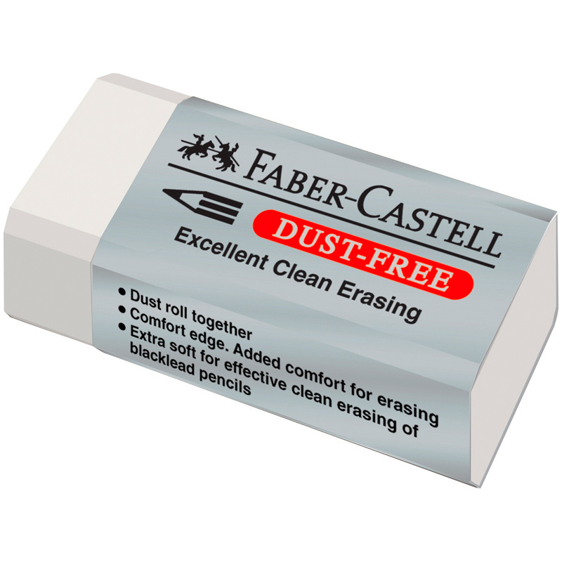 Ластик Faber-Castell "Dust Free", прямоугольный, картонный футляр, Ластик Faber-Castell "Dust Free", прямоугольный, картонный футляр,