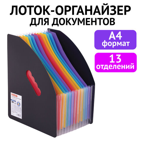 Лоток-органайзер вертикальный для бумаг и документов, 13 отделений, BRAUBERG Лоток-органайзер вертикальный для бумаг и документов, 13 отделений, BRAUBERG