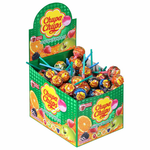 Карамель CHUPA CHUPS (Чупа-Чупс) фруктовая с соком + кола, 12 г, 61888 Карамель CHUPA CHUPS (Чупа-Чупс) фруктовая с соком + кола, 12 г, 61888