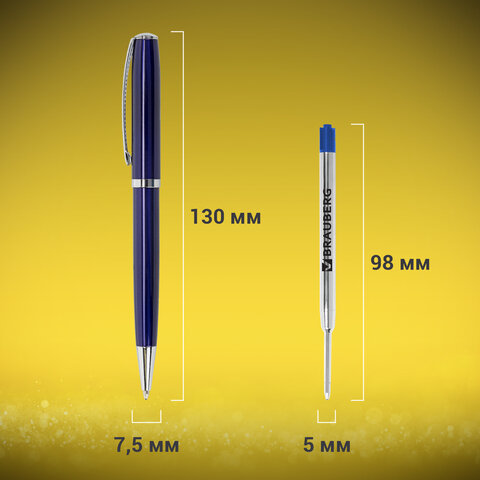 Ручка бизнес-класса шариковая BRAUBERG "Cayman Blue", корпус синий,