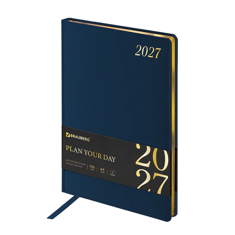 Ежедневник датированный 2027, БОЛЬШОЙ ФОРМАТ 210х297 мм, А4, BRAUBERG Ежедневник датированный 2027, БОЛЬШОЙ ФОРМАТ 210х297 мм, А4, BRAUBERG