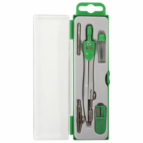 Готовальня BRAUBERG "Klasse", 5 предметов: циркуль 125 мм, 2 вставки, Готовальня BRAUBERG "Klasse", 5 предметов: циркуль 125 мм, 2 вставки,