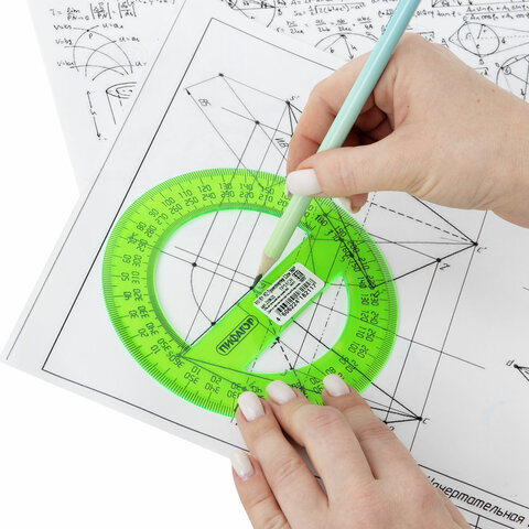Транспортир 12 см, 360 градусов, ПИФАГОР, прозрачный, неоновый, ассорти, 210621 Транспортир 12 см, 360 градусов, ПИФАГОР, прозрачный, неоновый, ассорти, 210621