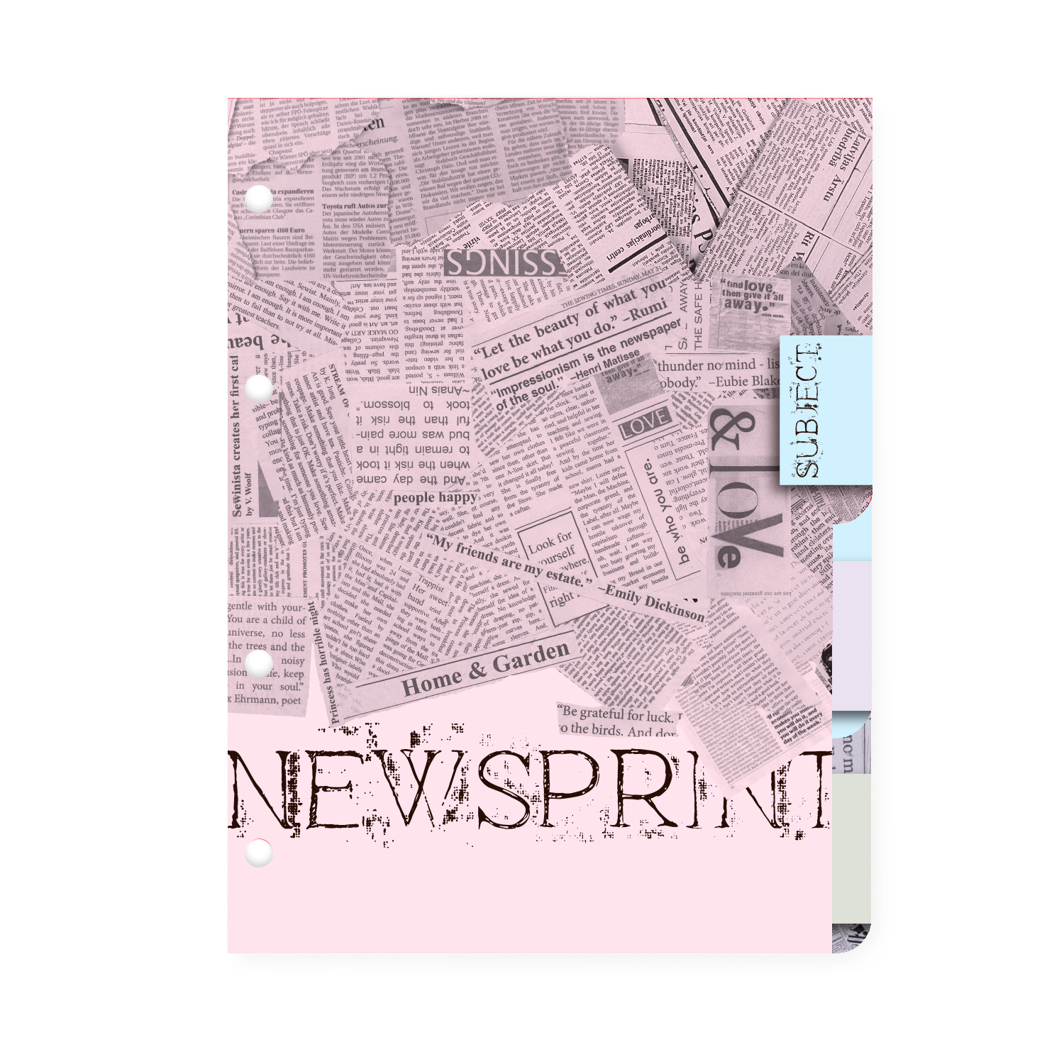 КОМПЛЕКТ РАЗДЕЛИТЕЛЕЙ ДЛЯ ТЕТРАДИ НА КОЛЬЦАХ А5, 4 Л. "ГАЗЕТА" КОМПЛЕКТ РАЗДЕЛИТЕЛЕЙ ДЛЯ ТЕТРАДИ НА КОЛЬЦАХ А5, 4 Л. "ГАЗЕТА"