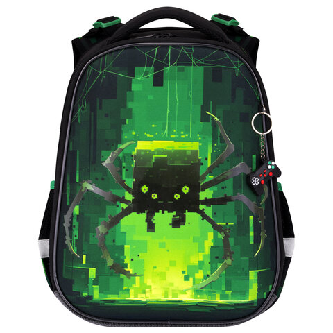 Ранец BRAUBERG PREMIUM, 2 отделения, с брелоком, "Digital spider",