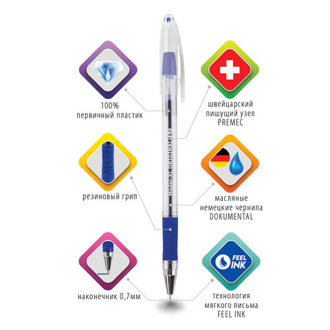 Ручка шариковая масляная с грипом BRAUBERG "Model-XL" ORIGINAL, СИНЯЯ, Ручка шариковая масляная с грипом BRAUBERG "Model-XL" ORIGINAL, СИНЯЯ,