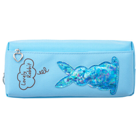 Пенал-косметичка ЮНЛАНДИЯ, 2 отделения, мягкий, "Зайка", голубой, Пенал-косметичка ЮНЛАНДИЯ, 2 отделения, мягкий, "Зайка", голубой,