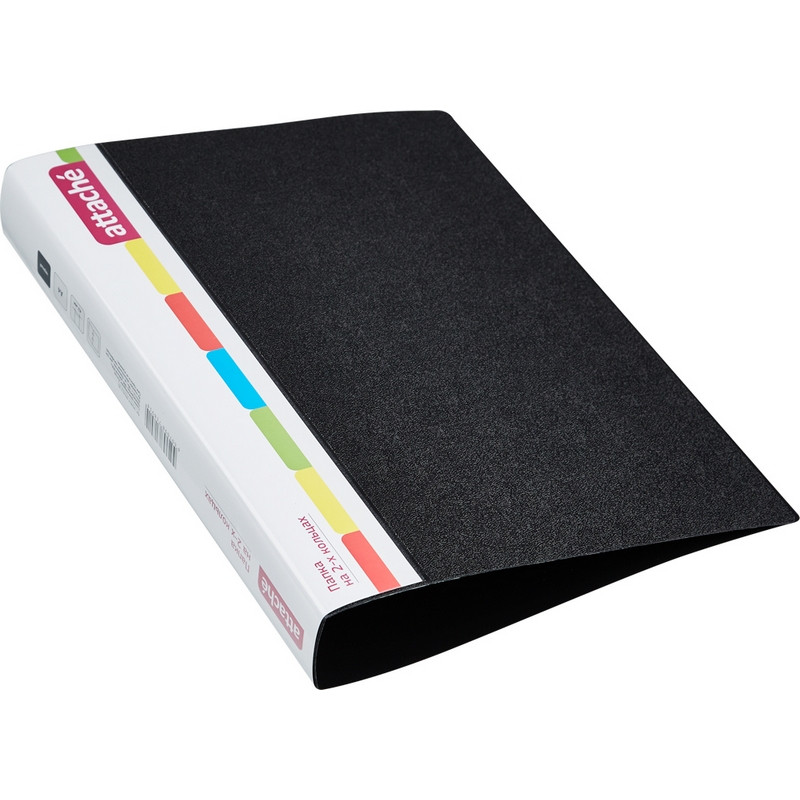 Папка на 2-х кольцах пласт. 35/42мм А4 ATTACHE F502/07 черная Р штр. Папка на 2-х кольцах пласт. 35/42мм А4 ATTACHE F502/07 черная Р штр.