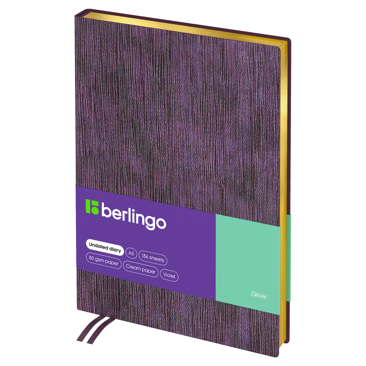 Ежедневник недатированный, A5, 136л., кожзам, Berlingo "Glow", зол. Ежедневник недатированный, A5, 136л., кожзам, Berlingo "Glow", зол.