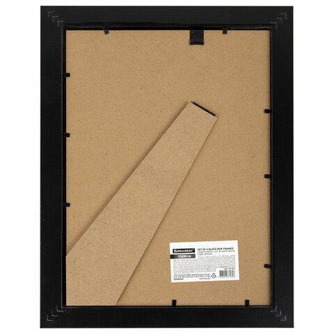 Рамка 21х30 см небьющаяся, КОМПЛЕКТ 3 шт., багет 29 мм, МДФ, BRAUBERG