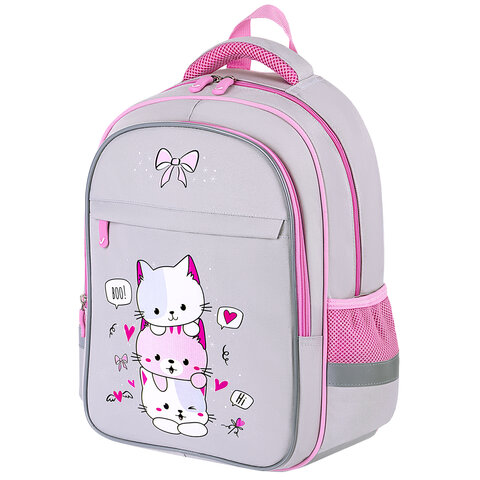 Рюкзак BRAUBERG FAVOUR, 2 отделения, 3 кармана, "Fluffy kittens", Рюкзак BRAUBERG FAVOUR, 2 отделения, 3 кармана, "Fluffy kittens",