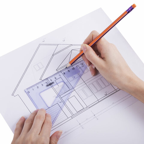 Треугольник пластиковый 30х13 см, ПИФАГОР, тонированный, прозрачный, 210617 Треугольник пластиковый 30х13 см, ПИФАГОР, тонированный, прозрачный, 210617