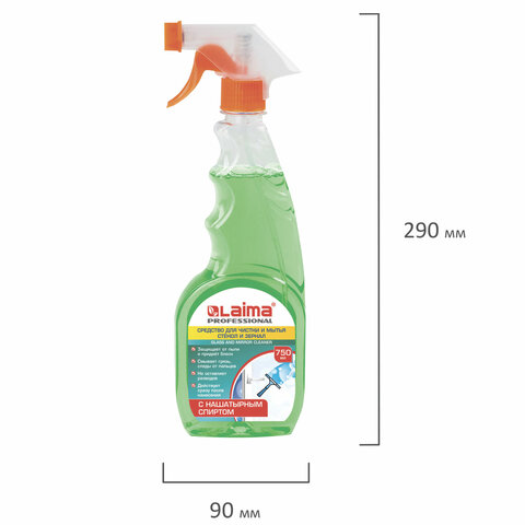 Средство для мытья стекол и зеркал с нашатырным спиртом 750 мл, ЛАЙМА Средство для мытья стекол и зеркал с нашатырным спиртом 750 мл, ЛАЙМА