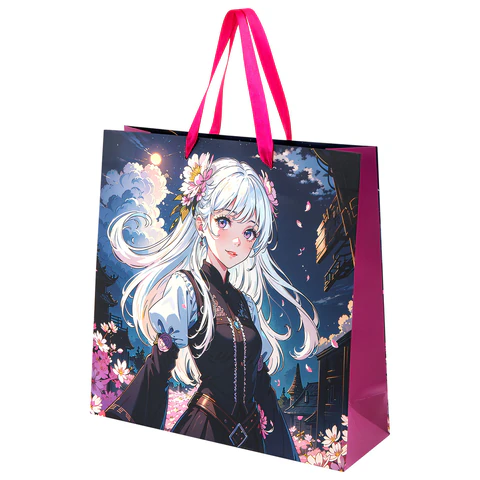Пакет подарочный (1 штука) 30х10х30 см, "Anime", ассорти, Пакет подарочный (1 штука) 30х10х30 см, "Anime", ассорти,