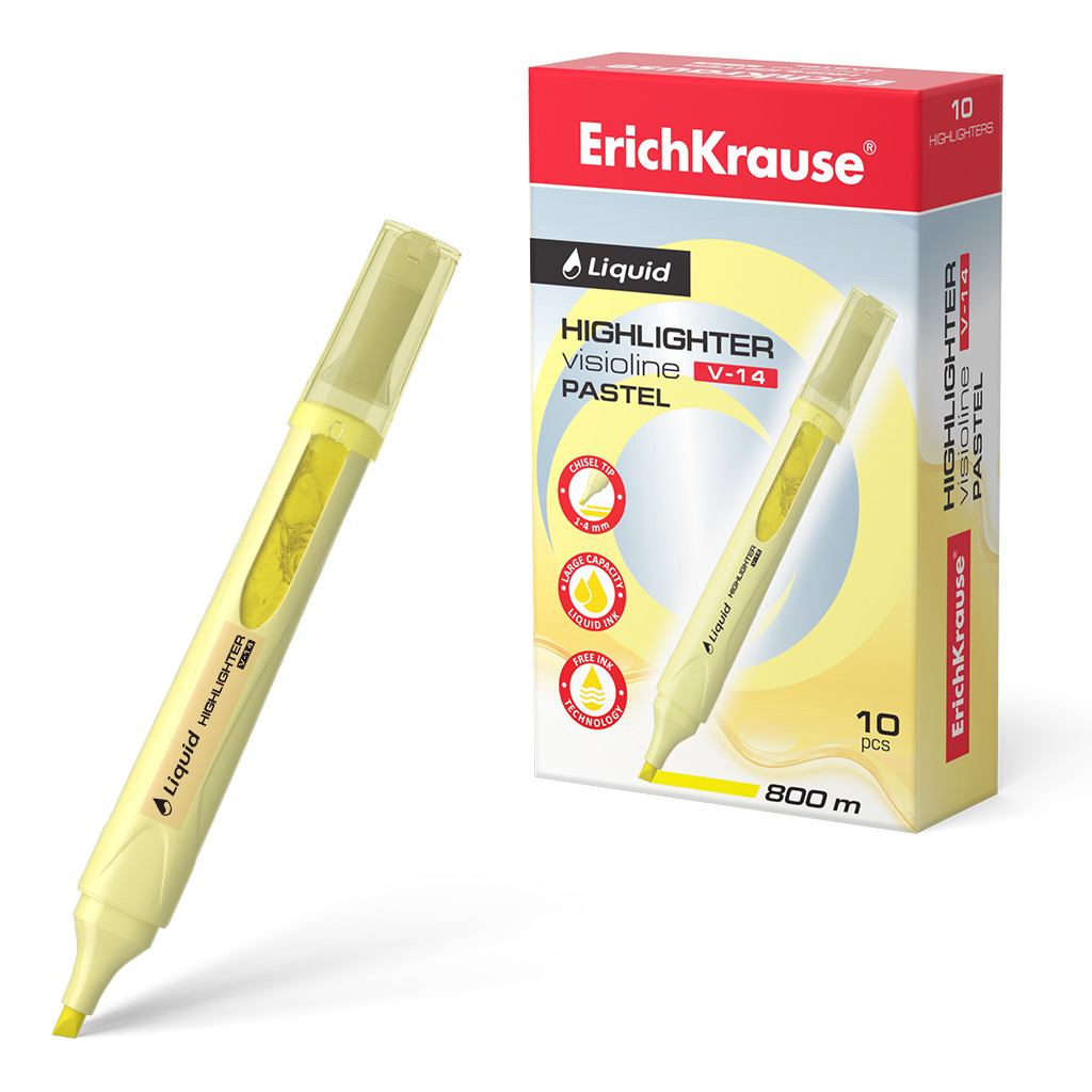 Текстмаркер с жидкими чернилами ErichKrause® Liquid Visioline V-14 Pastel, цвет Текстмаркер с жидкими чернилами ErichKrause® Liquid Visioline V-14 Pastel, цвет