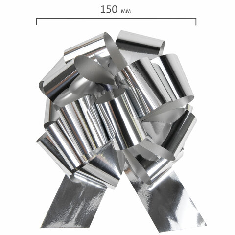 Бант-шар d = 15 см для подарка, НАБОР 3 шт., цвета металл серебристый, металл Бант-шар d = 15 см для подарка, НАБОР 3 шт., цвета металл серебристый, металл