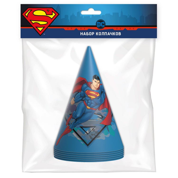 Superman. Набор колпачков (синие с героем), 6 штук Superman. Набор колпачков (синие с героем), 6 штук