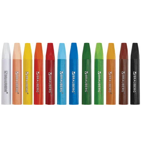 Пастель масляная восковые мелки утолщенные 12 цветов, BRAUBERG PREMIUM, 272711 Пастель масляная восковые мелки утолщенные 12 цветов, BRAUBERG PREMIUM, 272711