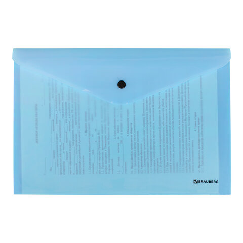 Папка-конверт с кнопкой BRAUBERG "Pastel", А4, до 100 листов,
