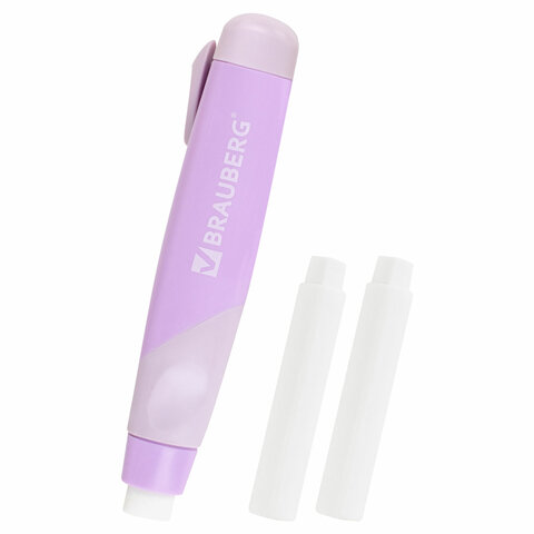 Ластик выдвижной BRAUBERG "REWIND" + 2 сменных ластика, 112х21х24 мм,