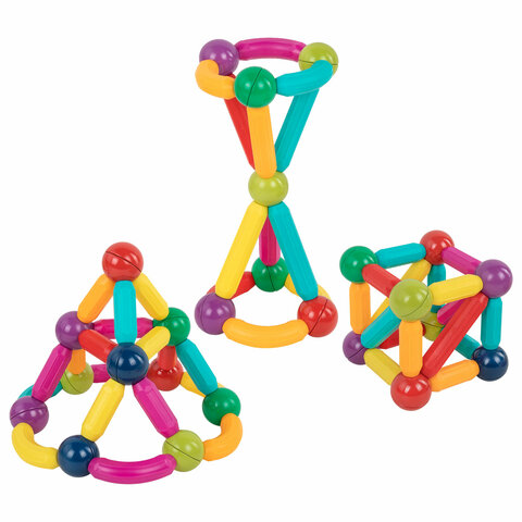 Магнитный конструктор MAGNETIC STICKS, 36 магнитных деталей, BRAUBERG KIDS,