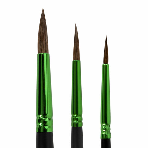 Кисти BRAUBERG PREMIUM, набор 3 шт. (из ворса пони круглые № 2, 4, 7), блистер, Кисти BRAUBERG PREMIUM, набор 3 шт. (из ворса пони круглые № 2, 4, 7), блистер,