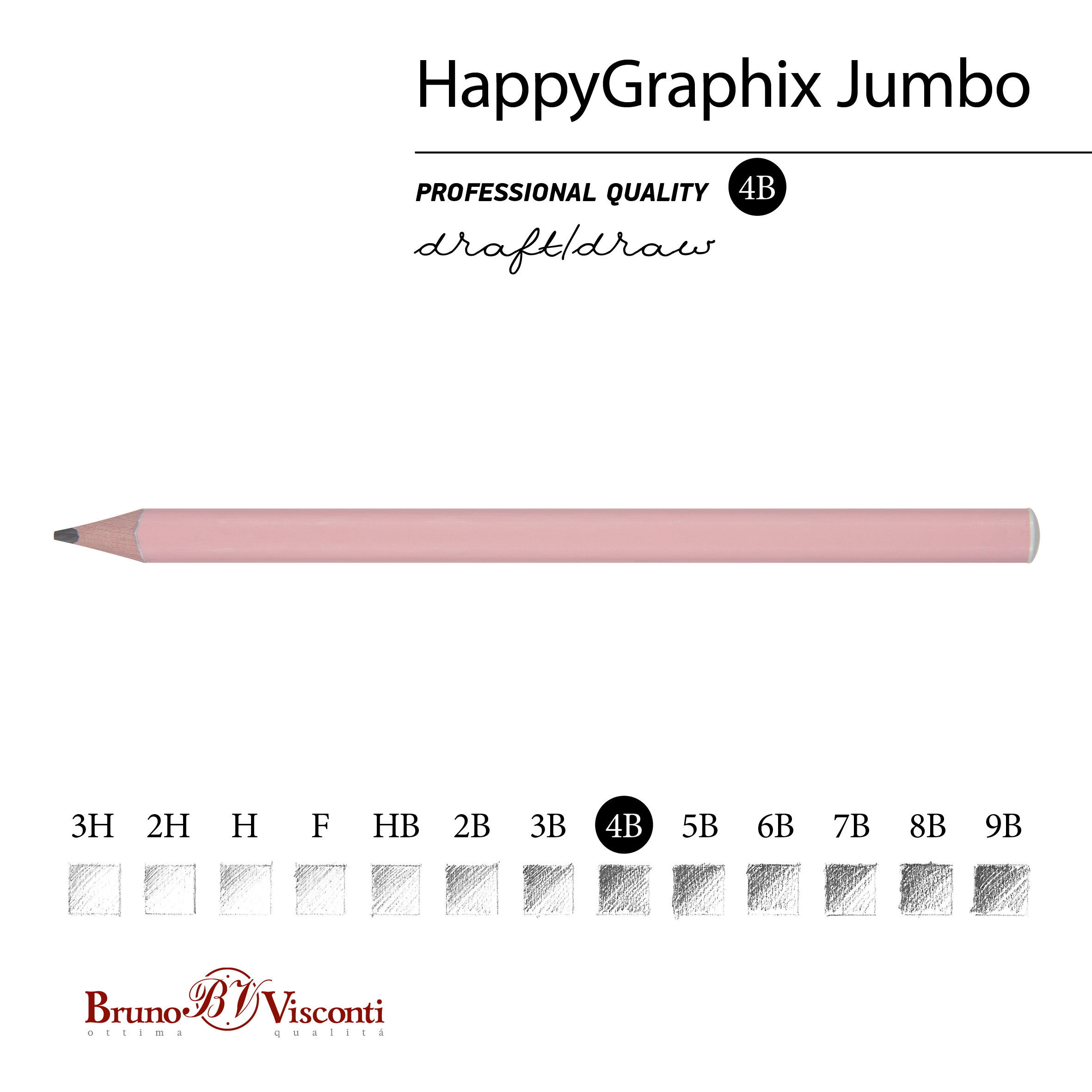 КАРАНДАШ ЧЕРНОГРАФИТОВЫЙ "GraphixZefir Jumbo. Зефирный розовый" 4В, КАРАНДАШ ЧЕРНОГРАФИТОВЫЙ "GraphixZefir Jumbo. Зефирный розовый" 4В,