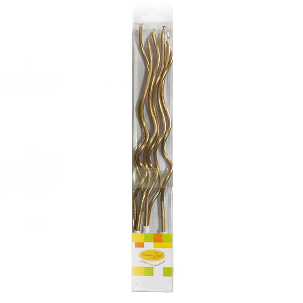 Свечи Спираль Metallic Gold 13 с, 6 штук Свечи Спираль Metallic Gold 13 с, 6 штук