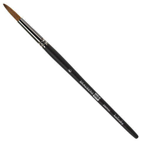 Кисть художественная проф. BRAUBERG ART CLASSIC, колонок, круглая, № 6, короткая Кисть художественная проф. BRAUBERG ART CLASSIC, колонок, круглая, № 6, короткая