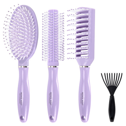 Расческа для волос НАБОР 3 шт + щетка для чистки В ПОДАРОК MONTE VITA (МОНТЕ