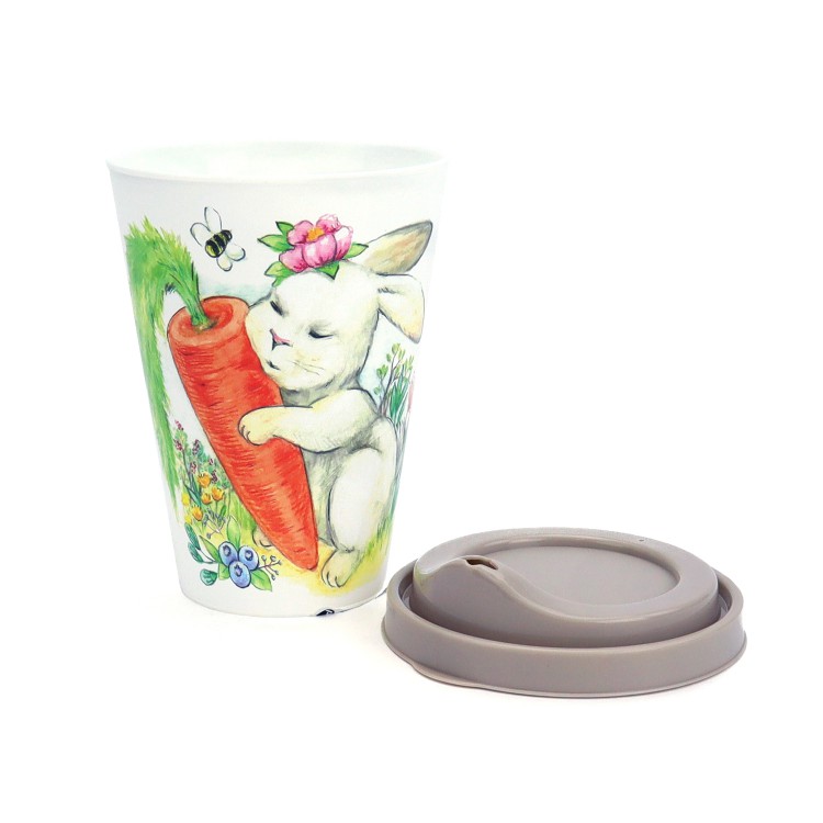 Стакан пластиковый c крышкой "Кроль-Вилль". Сладкая морковка, 420мл Стакан пластиковый c крышкой "Кроль-Вилль". Сладкая морковка, 420мл