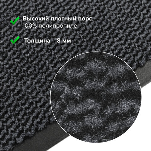 Коврик придверный ИЗНОСОСТОЙКИЙ влаговпитывающий, 120х180 см, ТАФТИНГ, СЕРЫЙ, Коврик придверный ИЗНОСОСТОЙКИЙ влаговпитывающий, 120х180 см, ТАФТИНГ, СЕРЫЙ,