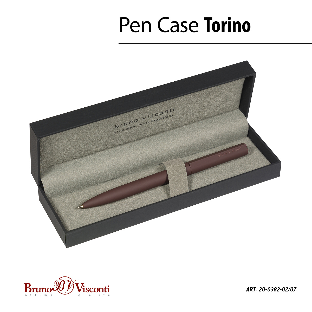 РУЧКА "TORINO" В SOFT TOUCH ФУТЛЯРЕ 1.0 MM, СИНЯЯ (корпус коричневый, РУЧКА "TORINO" В SOFT TOUCH ФУТЛЯРЕ 1.0 MM, СИНЯЯ (корпус коричневый,