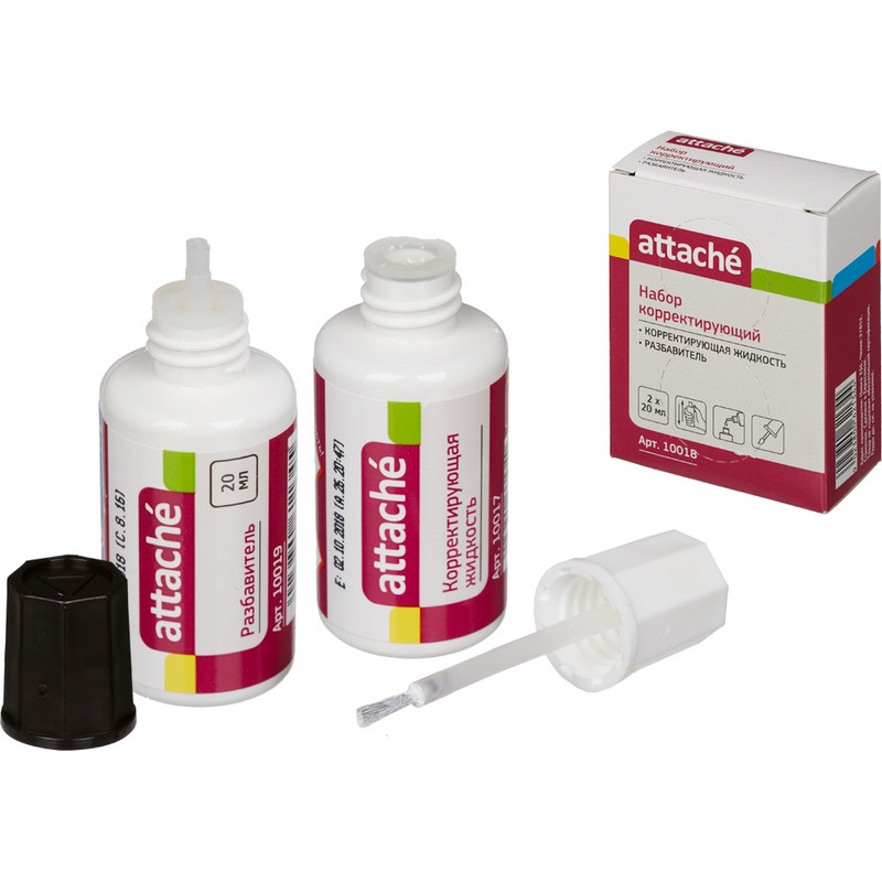 Корректирующая жидкость и разбавитель набор 20мл х 2 ATTACHE '62134 штр. Корректирующая жидкость и разбавитель набор 20мл х 2 ATTACHE '62134 штр.