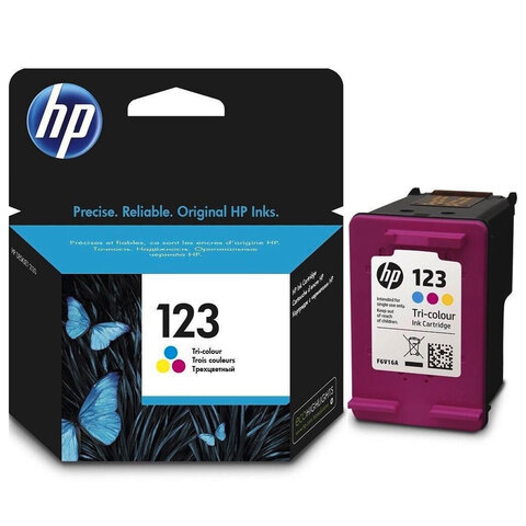 Картридж струйный HP (F6V16AE) Deskjet 2130, №123, цветной, оригинальный, ресурс Картридж струйный HP (F6V16AE) Deskjet 2130, №123, цветной, оригинальный, ресурс