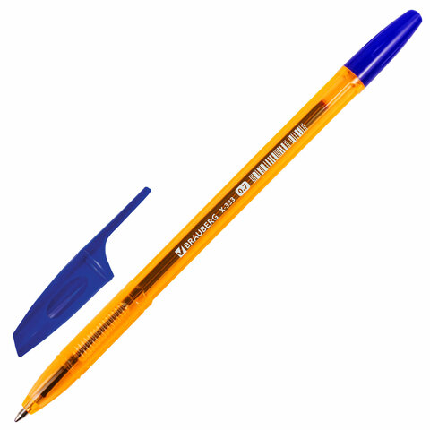 Ручка шариковая BRAUBERG "X-333" AMBER, СИНЯЯ, корпус тонированный Ручка шариковая BRAUBERG "X-333" AMBER, СИНЯЯ, корпус тонированный