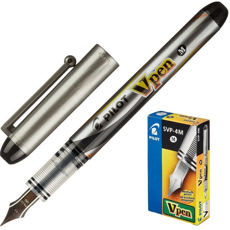 Ручка перьевая PILOT одноразовая SVP-4M V-Pen, черные чернила, 0,58мм Ручка перьевая PILOT одноразовая SVP-4M V-Pen, черные чернила, 0,58мм