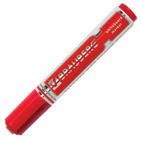 Маркер для доски BRAUBERG "Neo", КРАСНЫЙ, с клипом, круглый