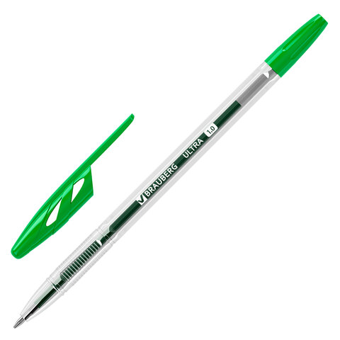 Ручка шариковая BRAUBERG "ULTRA", ЗЕЛЕНАЯ, узел 1 мм, чернила Ручка шариковая BRAUBERG "ULTRA", ЗЕЛЕНАЯ, узел 1 мм, чернила