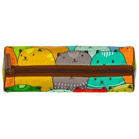 Пенал-тубус BRAUBERG, с эффектом Soft Touch, мягкий, "Cats", 22х8 см,