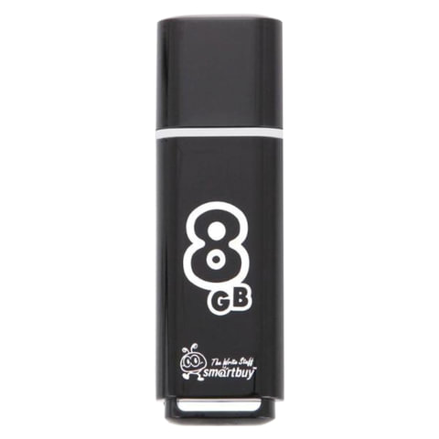 Флэш-диск 8 GB, SMARTBUY Glossy, USB 2.0, черный, SB8GBGS-K Флэш-диск 8 GB, SMARTBUY Glossy, USB 2.0, черный, SB8GBGS-K