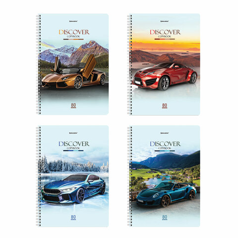 Тетрадь А4, 80 л., BRAUBERG, гребень, клетка, обложка картон, Discover, 404050 Тетрадь А4, 80 л., BRAUBERG, гребень, клетка, обложка картон, Discover, 404050
