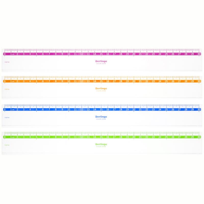 Линейка 30см Berlingo "Color Zone", прозрачная. PR_30130 Линейка 30см Berlingo "Color Zone", прозрачная. PR_30130