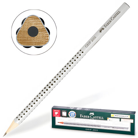 Карандаш чернографитный FABER-CASTELL, 1 шт., "Grip 2001", НВ, Карандаш чернографитный FABER-CASTELL, 1 шт., "Grip 2001", НВ,