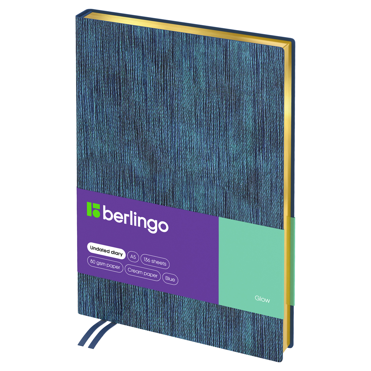 Ежедневник недатированный, A5, 136л., кожзам, Berlingo "Glow", зол. Ежедневник недатированный, A5, 136л., кожзам, Berlingo "Glow", зол.
